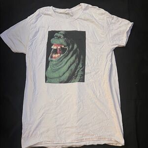 Ghostbusters Slimer White T-Shirt with Graphic Print